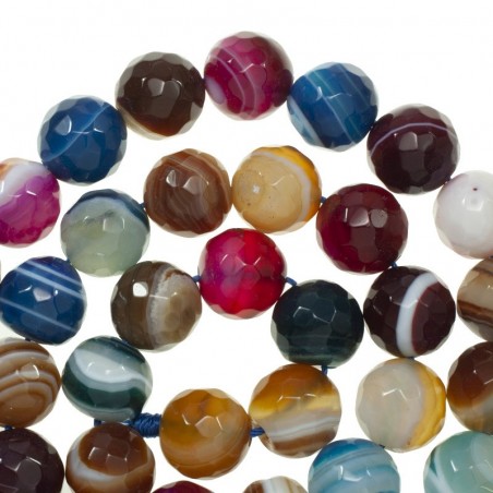 Ágata facetada multicolor veteada nº 39 tira de 40 cm