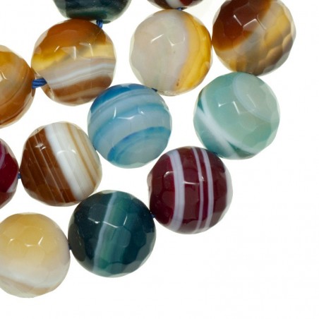 Ágata facetada multicolor veteada nº 39 tira de 40 cm