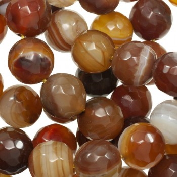 Ágata facetada marrón veteada nº 40 tira de 40 cm 2