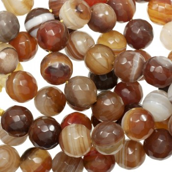 Ágata facetada marrón veteada nº 40 tira de 40 cm