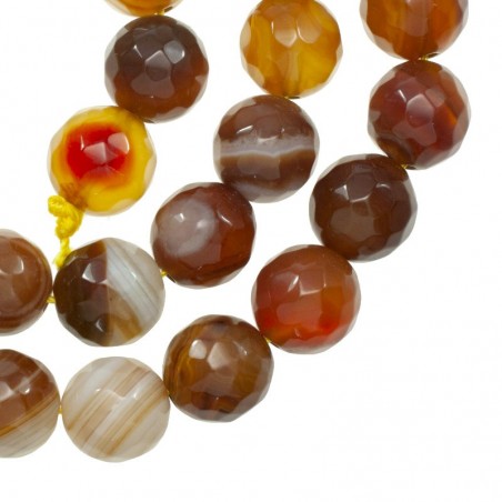 Ágata facetada marrón veteada nº 40 tira de 40 cm