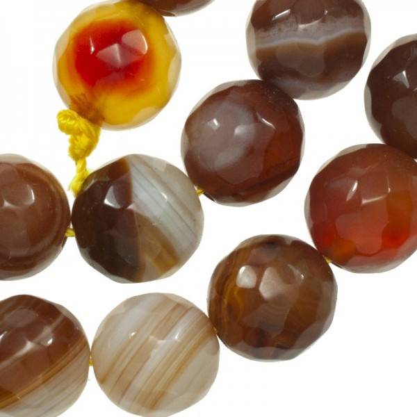 Ágata facetada marrón veteada nº 40 tira de 40 cm