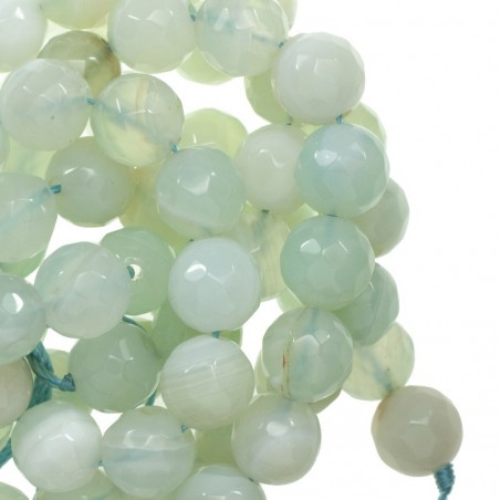 Ágata facetada verde agua veteada nº 41 tira de 40 cm