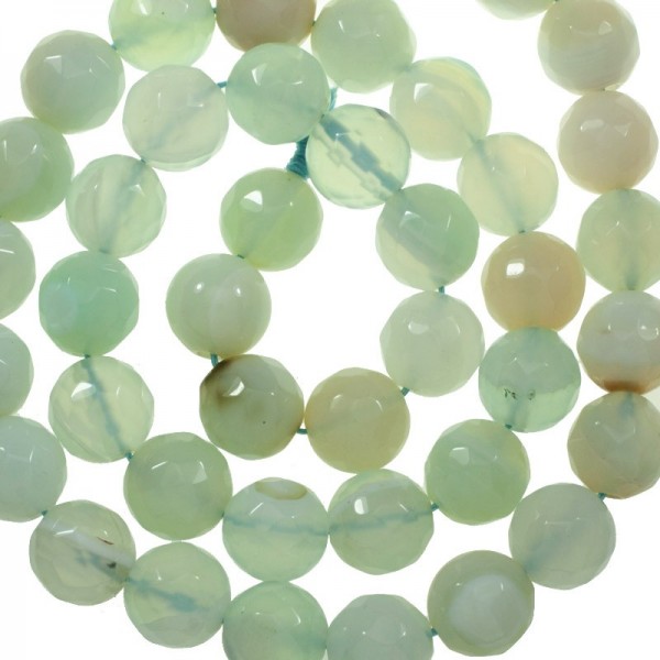 Ágata facetada verde agua veteada nº 41 tira de 40 cm