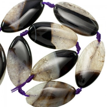 Jade Imperial oval hilo lila tira 40 cm