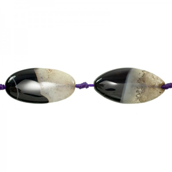 Jade Imperial oval hilo lila tira 40 cm