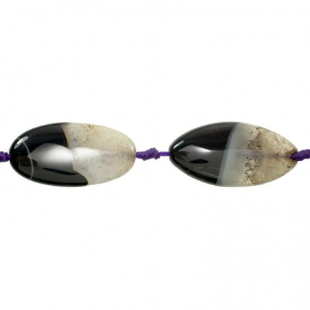 Jade Imperial oval hilo lila tira 40 cm