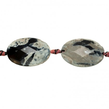 Jade Imperial oval facetado hilo rosa