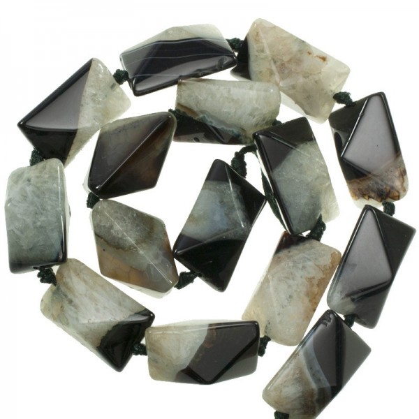 Jade Imperial 8 caras tira 40 cm tamaño 25 x 18 mm