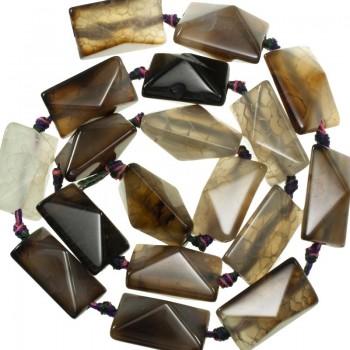 Jade Imperial 8 caras marrón marmolado