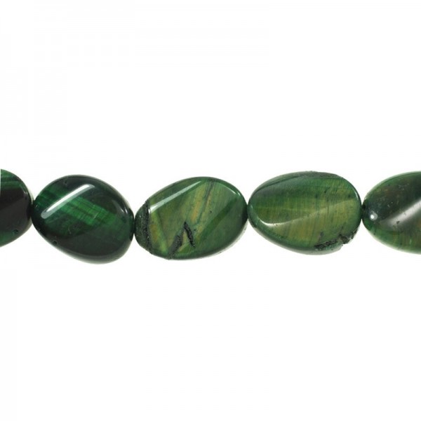 Nefrita verde oval tira de 40 cm