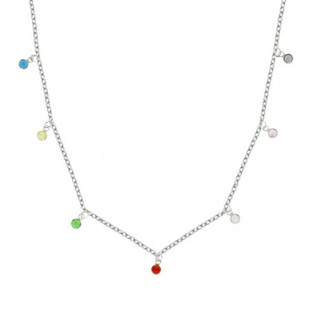 Collar puntos de luz cristales de colores Plata de Ley - Karissma