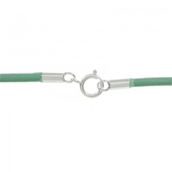 Pack 6 cordón cuero turquesa con cierre Plata de Ley - Karissma 2