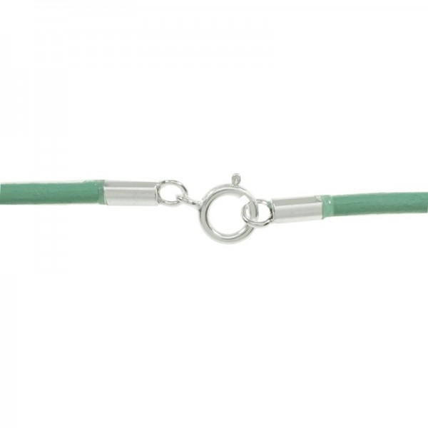 Pack 6 cordón cuero turquesa con cierre Plata de Ley - Karissma