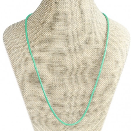 Pack 6 cordón cuero turquesa con cierre Plata de Ley - Karissma