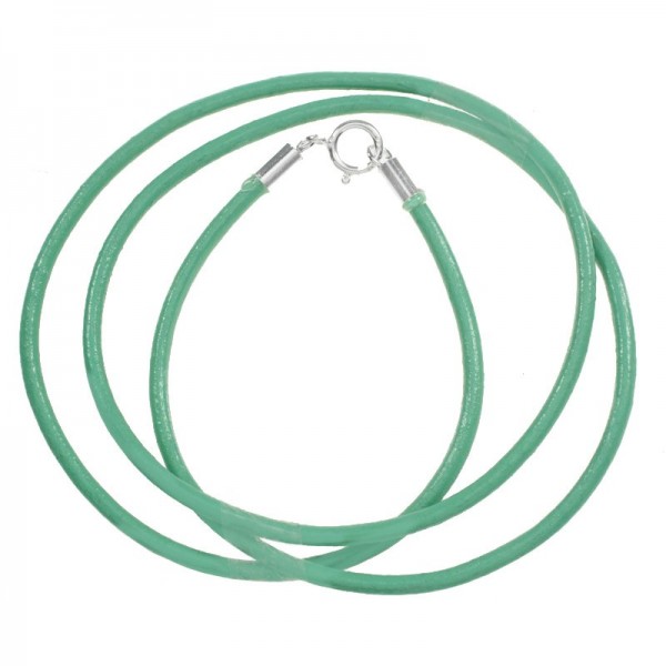Pack 6 cordón cuero turquesa con cierre Plata de Ley - Karissma