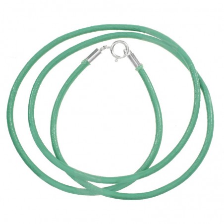 Pack 6 cordón cuero turquesa con cierre Plata de Ley - Karissma