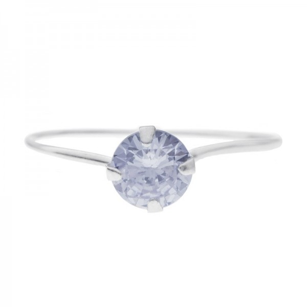 Anillo V con circonita Plata de Ley - Karissma