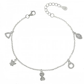 Pulsera con abalorios con circonitas Plata de Ley | Karissma