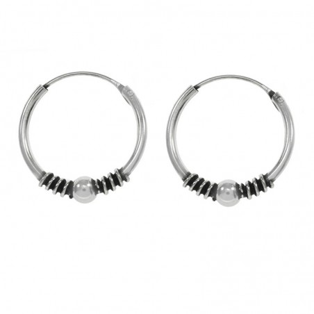 Aros Bali 14 mm bola Plata de Ley - Karissma