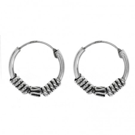 Aros Bali 14 mm enrollado Plata de Ley - Karissma