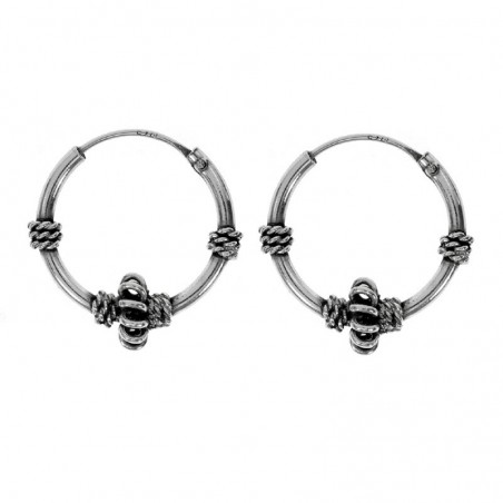 Aros Bali 16 mm cuerda Plata de Ley - Karissma