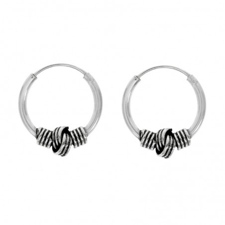 Aros Bali 14 mm nudo Plata de Ley - Karissma