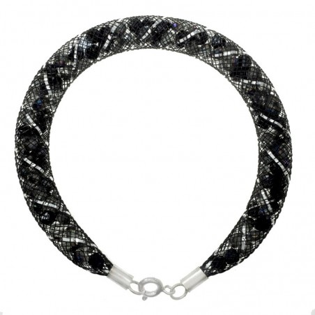 Original pulsera de mostacilla y cierre de Plata de Ley - Karissma