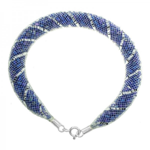 Original pulsera de mostacilla y cierre de Plata de Ley - Karissma