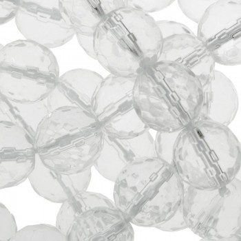 Cuarzo blanco facetado tira de 40 cm