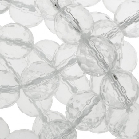 Cuarzo blanco facetado tira de 40 cm