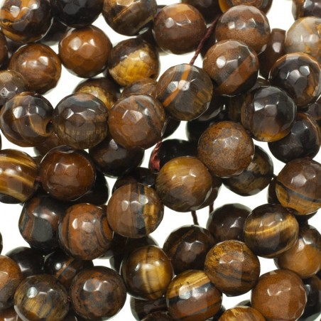 Ojo de tigre facetado tira de 40 cm