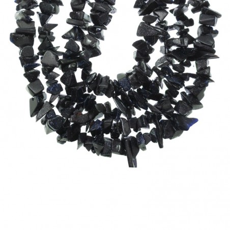 Tira chips de piedras irregulares goldstone azul - Karissma