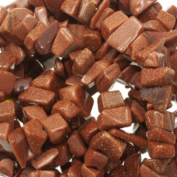 Tira de 90 cm chips de piedras irregulares goldstone