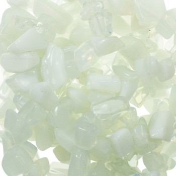 Tira 90 cm chips de piedras irregulares opalina
