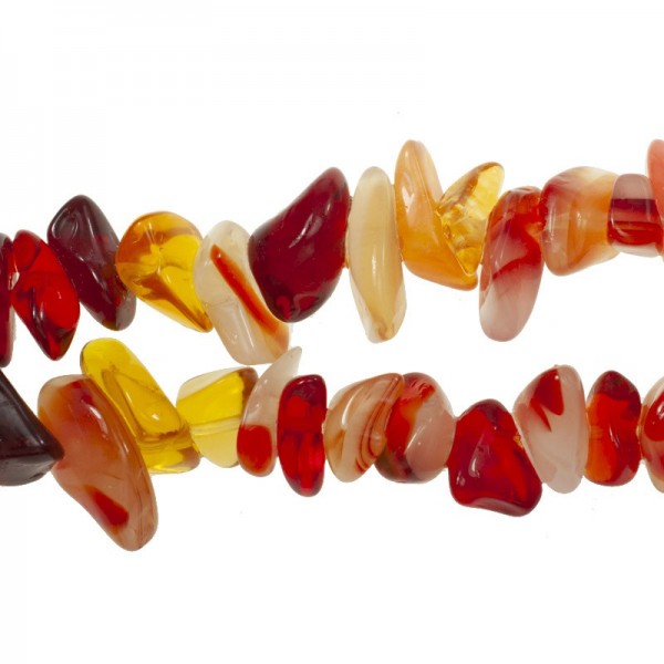 Tira 90 cm de piedras irregulares cornalina