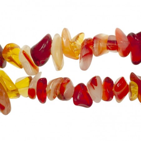 Tira 90 cm de piedras irregulares cornalina