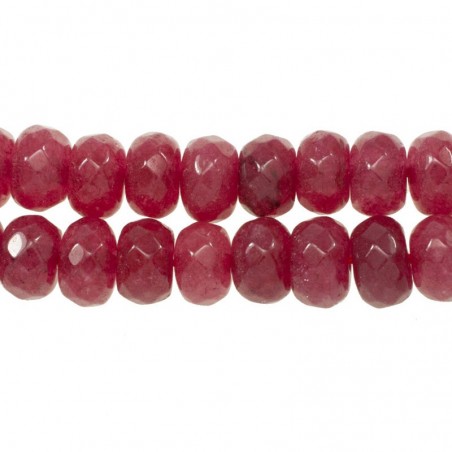 Donut rubí facetado tira de 40 cm