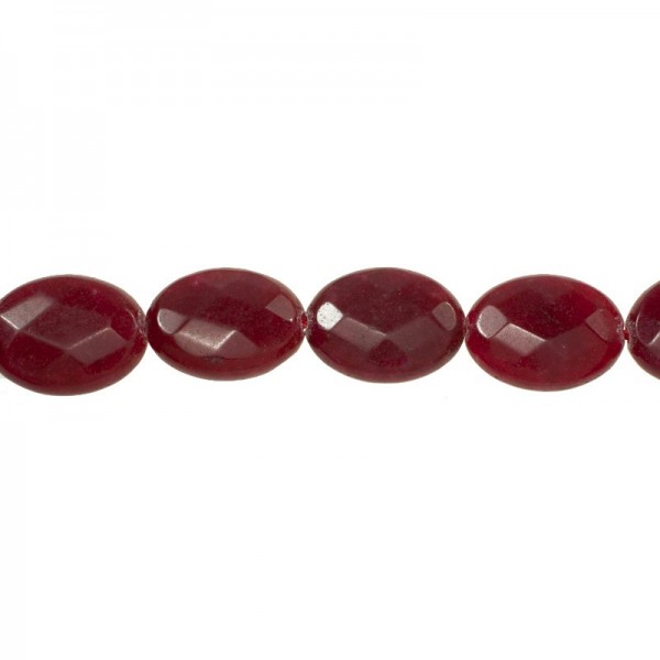 Rubí ovalado facetado tira de 40 cm