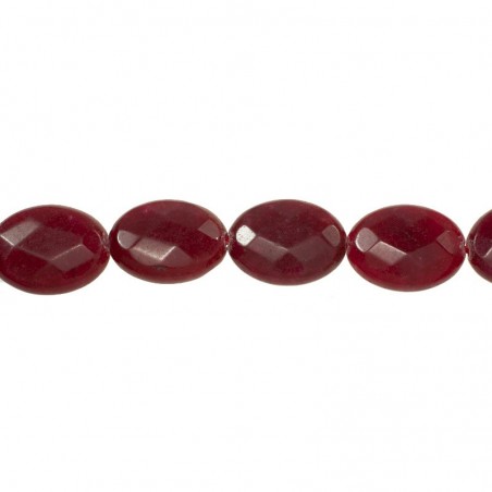Rubí ovalado facetado tira de 40 cm