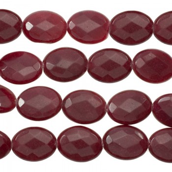 Rubí ovalado facetado tira de 40 cm
