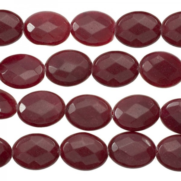 Rubí ovalado facetado tira de 40 cm