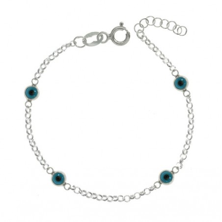 Pulsera 4 ojos turcos Plata de Ley | Karissma