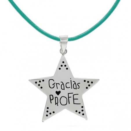 Collar estrella Gracias PROFE Plata de Ley - Karissma
