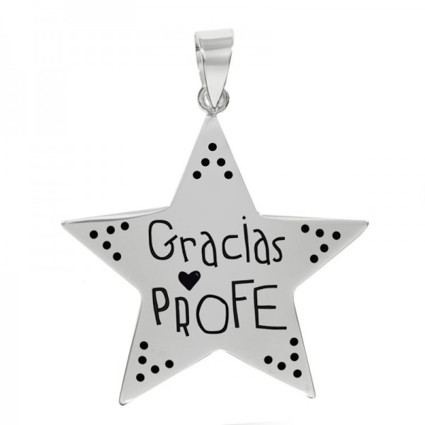 Collar estrella Gracias PROFE Plata de Ley - Karissma