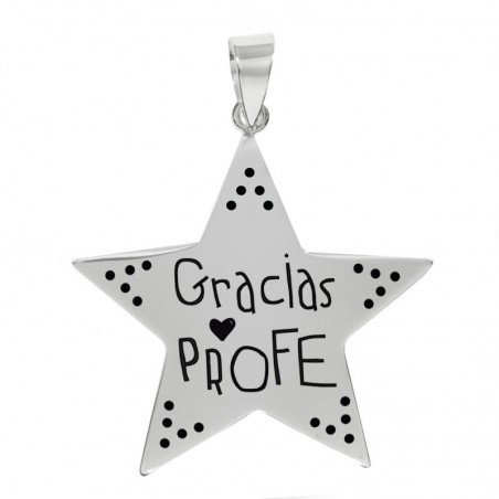 Collar estrella Gracias PROFE Plata de Ley - Karissma