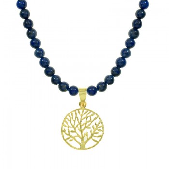 Collar lapislázuli con árbol de la vida Plata de Ley - Karissma