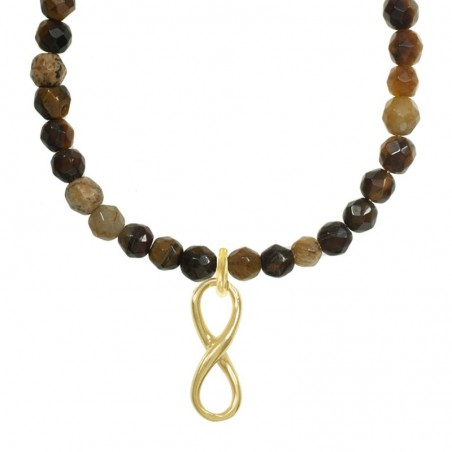 Collar ojo de tigre con infinito Plata de Ley - Karissma