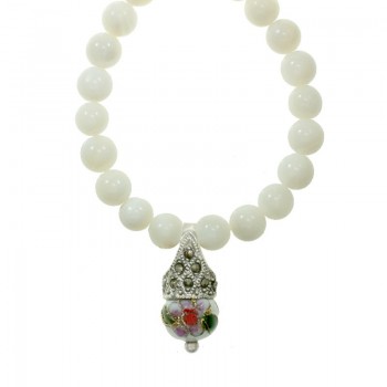 Collar de nácar con colgante vintage Plata de Ley - Karissma