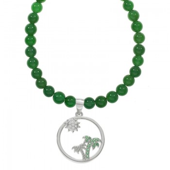 Collar de piedra aventurina con colgante Plata de Ley - Karissma